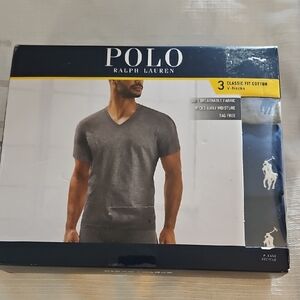 Polo by Ralph Lauren Men's V-Neck T Shirt 3 Pack